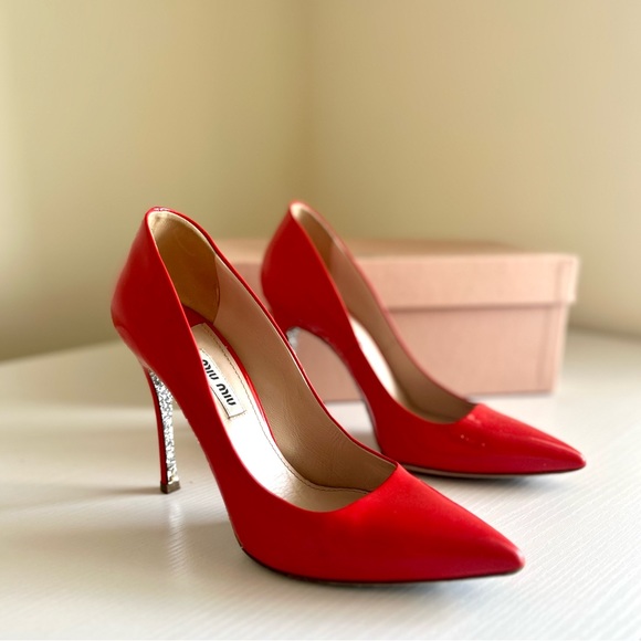 Miu Miu Patent Leather Glitter Sole Pumps - size 36.5 - Picture 7 of 7